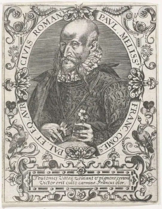 Framed Print : Portrait of Paul Melissus (1539-1602), c. 1598 Framed Print : Portrait of Paul Melissus (1539-1602), c. 1598