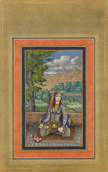 Portrait of a Persian Lady, Folio from the Davis Album, ca. 1736-37. Creator: Unknown