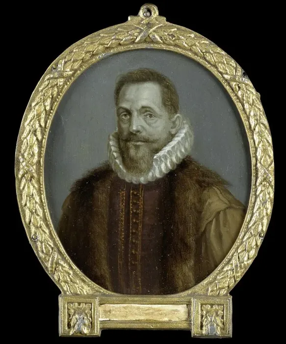 Framed Print : Portrait of Petrus Bertius, Professor at Leiden, 1700-1732. Creator: Arnoud van Halen