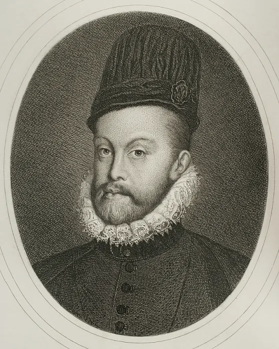 Framed Print : Portrait of Philip II (1527-1598), King of Spain (1556-1598), 1879. Creator: Alphonse Charles Masson Framed Print : Portrait of Philip II (1527-1598), King of Spain (1556-1598), 1879. Creator: Alphonse Charles Masson