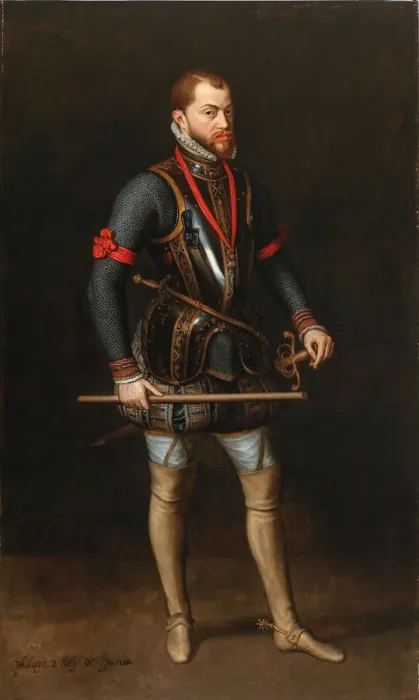 Framed Print : Portrait of Philip II (1527-1598), King of Spain, in armor Framed Print : Portrait of Philip II (1527-1598), King of Spain, in armor