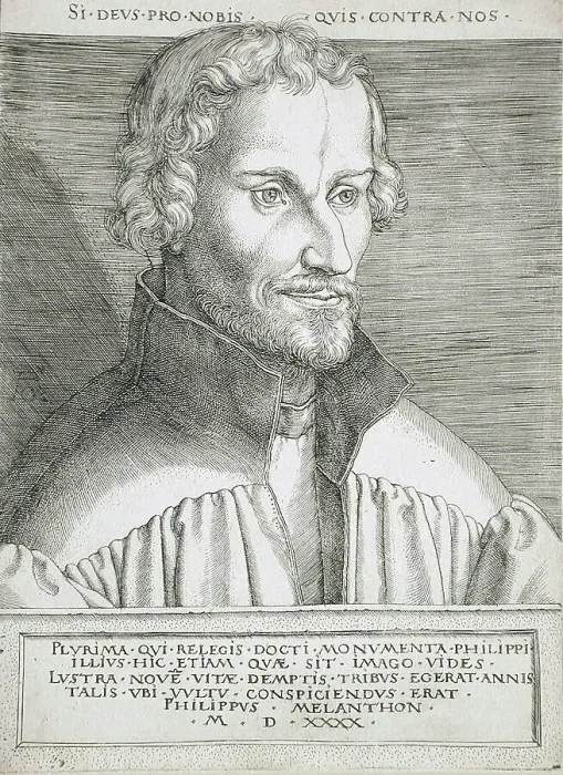 Framed Print : Portrait of Philip Melancthon, 1540. Creator: Heinrich Aldegrever Framed Print : Portrait of Philip Melancthon, 1540. Creator: Heinrich Aldegrever