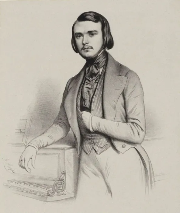 Framed Print : Portrait of the pianist and composer Alexandre Edouard Goria (1823-1860), 1845 Framed Print : Portrait of the pianist and composer Alexandre Edouard Goria (1823-1860), 1845