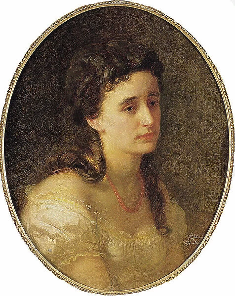 Portrait of the pianist and composer Ella Adayevskaya (1846-1926), 1868. Creator: Köler, Johan (1826-1899)