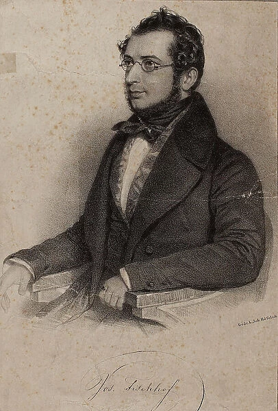 Portrait of the pianist and composer Joseph Fischhof (1804-1857), ca 1835. Creator: Staub, Andreas (1806-1839)