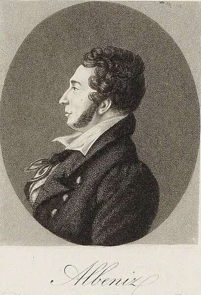 Portrait of the pianist and composer Pedro Albéniz y Basanta (1795-1855), 1828. Creator: Quenedey, Edmé (1756-1830)