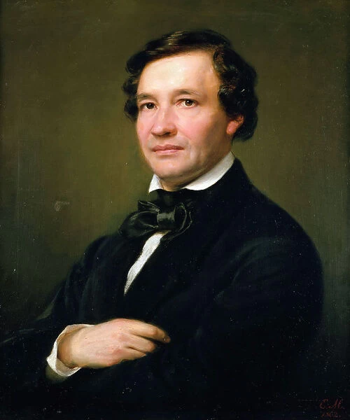 Portrait of the pianist and composer Wilhelm Taubert (1811-1891), 1862. Creator: Magnus