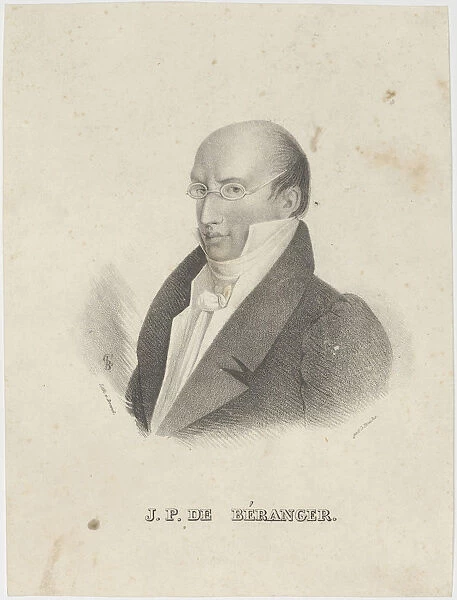 Portrait of Pierre-Jean de Beranger (1780-1857). Creator: Brandt, Cacilie
