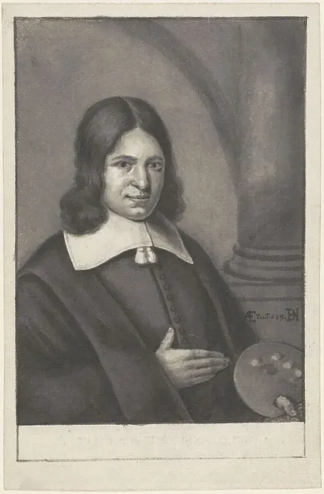 Framed Print : Portrait of Pieter de Hooch, 1750-1800. Creator: Anon Framed Print : Portrait of Pieter de Hooch, 1750-1800. Creator: Anon