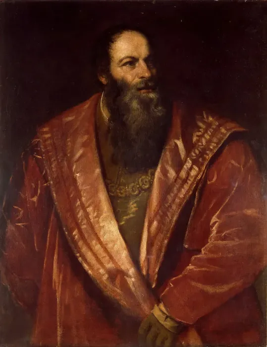 Framed Print : Portrait of Pietro Aretino, 1545. Creator: Titian (1488-1576) Framed Print : Portrait of Pietro Aretino, 1545. Creator: Titian (1488-1576)