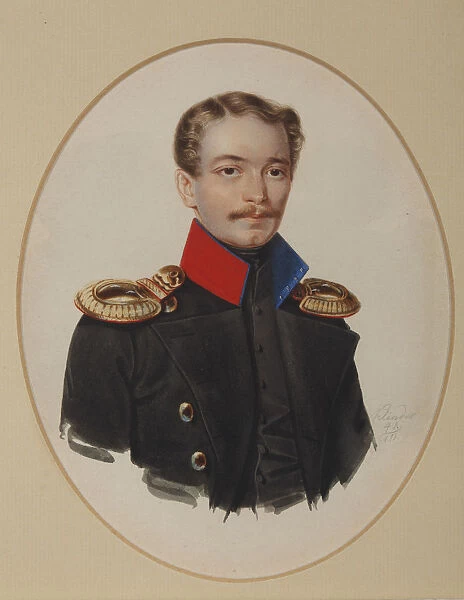 Portrait of Platon Ivanovich Panshin (1817-1863), 1841. Artist: Klunder, Alexander Ivanovich (1802-1875)