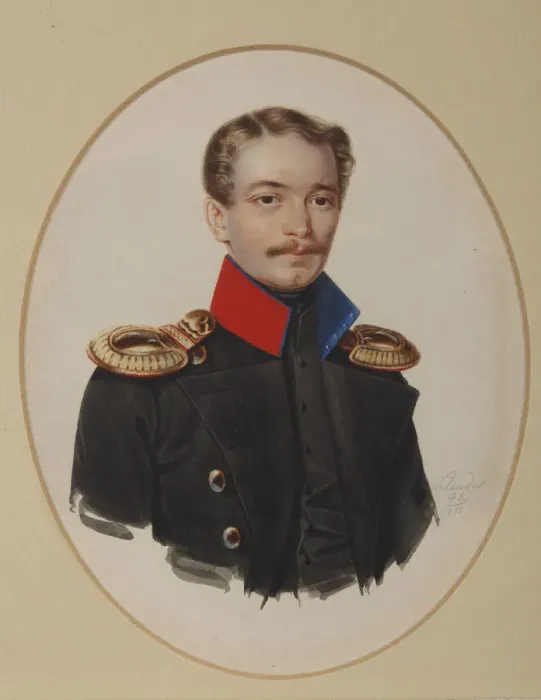 Framed Print : Portrait of Platon Ivanovich Panshin (1817-1863), 1841. Artist: Klunder, Alexander Ivanovich (1802-1875) Framed Print : Portrait of Platon Ivanovich Panshin (1817-1863), 1841. Artist: Klunder, Alexander Ivanovich (1802-1875)
