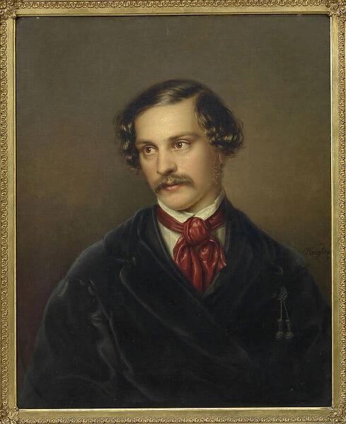 Portrait of the playwright and composer Alexander Baumann (1814-1857), ca 1845