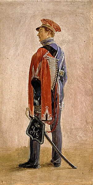 Portrait of P.M. Kunitsky, Hussar of the Hussars Regiment William, prince of Nassau, 1832. Artist: Chernetsov, Grigori Grigorievich (1802-1865)