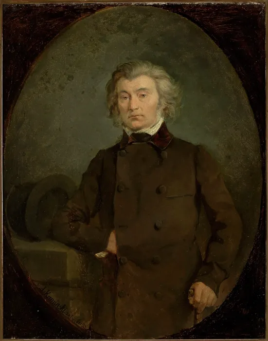 Framed Print : Portrait of the poet Adam Mickiewicz (1798-1855), 1850. Creator: Kaminski, Alexander (1823-1886) Framed Print : Portrait of the poet Adam Mickiewicz (1798-1855), 1850. Creator: Kaminski, Alexander (1823-1886)