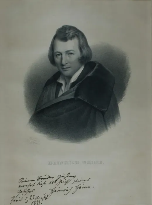 Framed Print : Portrait of the poet Heinrich Heine (1797-1856), 1839. Artist: Giere, Julius (1807-1880) Framed Print : Portrait of the poet Heinrich Heine (1797-1856), 1839. Artist: Giere, Julius (1807-1880)