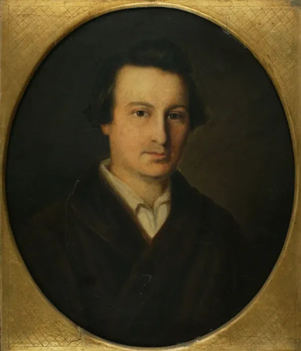 Framed Print : Portrait of the poet Heinrich Heine (1797-1856), 1843. Artist: Popper, Isidor (1816-1884)