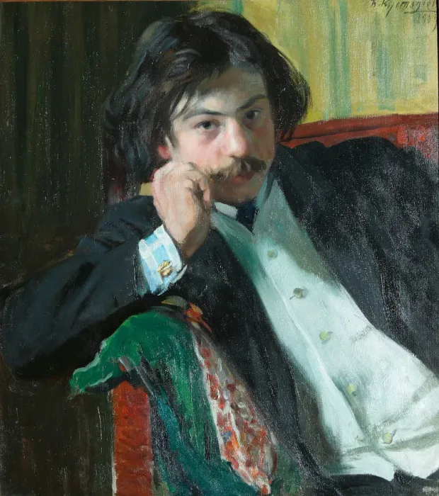 Framed Print : Portrait of the poet Janko Lavrin (1887-1986), 1909. Artist: Kustodiev, Boris Michaylovich (1878-1927) Framed Print : Portrait of the poet Janko Lavrin (1887-1986), 1909. Artist: Kustodiev, Boris Michaylovich (1878-1927)