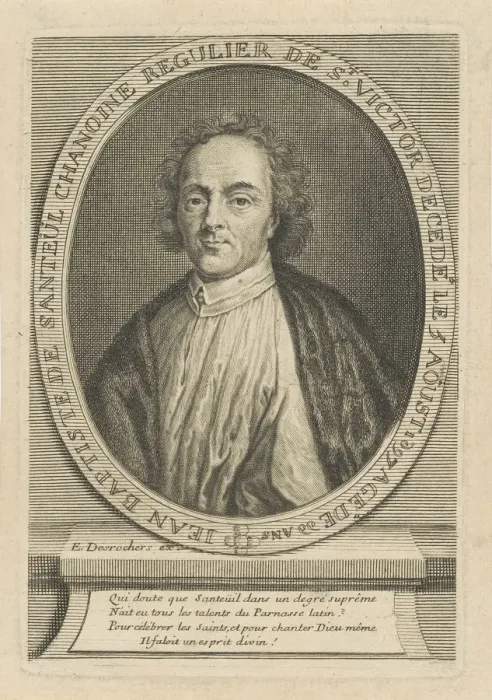 Framed Print : Portrait of the Poet Jean-Baptiste de Santeul (1630-1697), um 1700. Creator: Desrochers Framed Print : Portrait of the Poet Jean-Baptiste de Santeul (1630-1697), um 1700. Creator: Desrochers