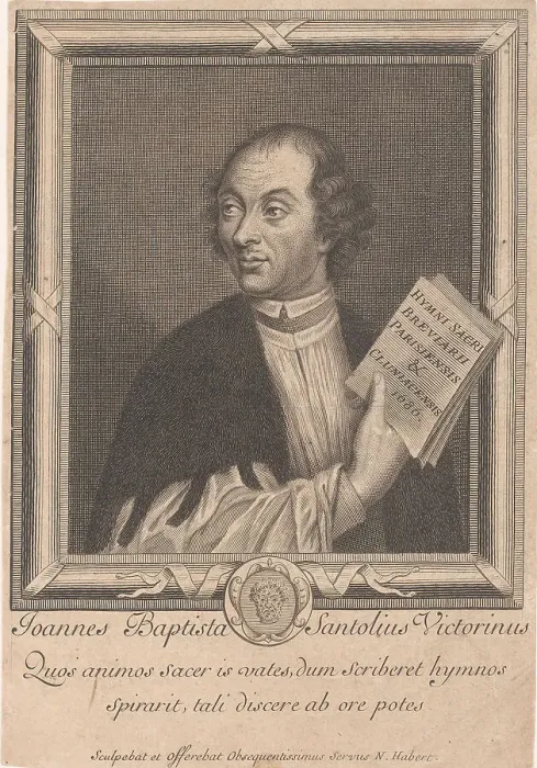 Framed Print : Portrait of the Poet Jean-Baptiste de Santeul (1630-1697). Creator: Habert, Nicolas (1650-ca 1715) Framed Print : Portrait of the Poet Jean-Baptiste de Santeul (1630-1697). Creator: Habert, Nicolas (1650-ca 1715)