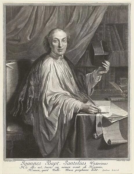 Portrait of the Poet Jean-Baptiste de Santeul (1630-1697). Creator: Edelinck, Gerard (1640-1707)