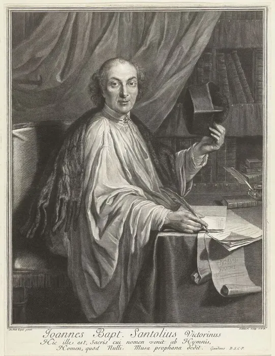 Framed Print : Portrait of the Poet Jean-Baptiste de Santeul (1630-1697). Creator: Edelinck, Gerard (1640-1707) Framed Print : Portrait of the Poet Jean-Baptiste de Santeul (1630-1697). Creator: Edelinck, Gerard (1640-1707)
