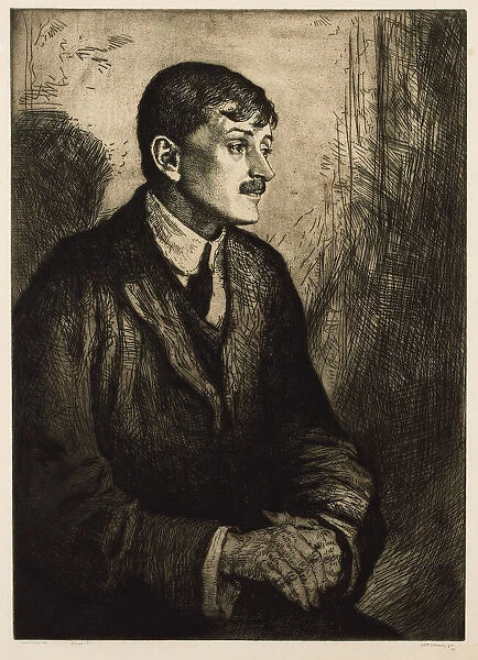 Portrait of the Poet John Masefield (1878-1967). Creator: Strang, William (1859-1921)
