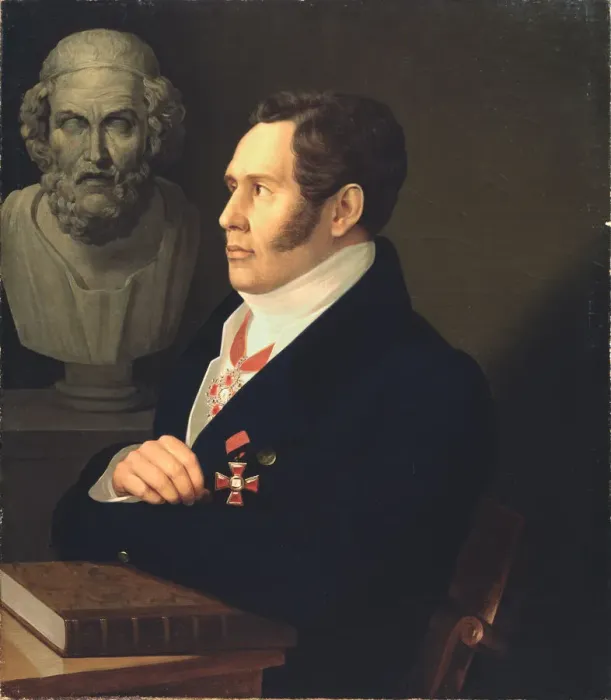 Framed Print : Portrait of the Poet Nikolay Gnedich (1784-1833), 1839. Artist: Vishnevitsky, Mikhail Prokopyevich (1801-1874) Framed Print : Portrait of the Poet Nikolay Gnedich (1784-1833), 1839. Artist: Vishnevitsky, Mikhail Prokopyevich (1801-1874)