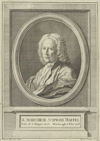 Portrait of the poet Scipione Maffei (1675-1755), c. 1750. Creator: Rotari, Pietro Antonio