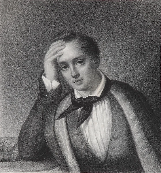 Portrait of the poet Yevgeny Abramovich Baratynsky (1800-1844), 1830s. Artist: Chevalier, Ferdinand (active Mid of 19th cen. )