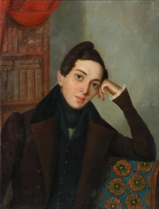 Framed Print : Portrait of the poet Yevgeny Abramovich Baratynsky (1800-1844), 1820s. Artist: Anonymous Framed Print : Portrait of the poet Yevgeny Abramovich Baratynsky (1800-1844), 1820s. Artist: Anonymous