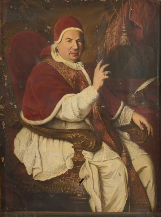 Framed Print : Portrait of the Pope Benedict XIV (1675-1758), Second Half of the 18th cen Framed Print : Portrait of the Pope Benedict XIV (1675-1758), Second Half of the 18th cen