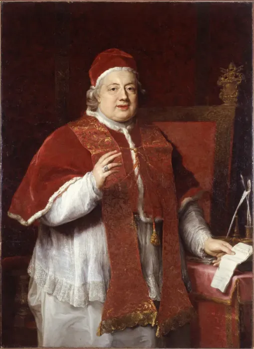 Framed Print : Portrait of the Pope Clement XIII (1693-1769), 1760. Creator: Batoni, Pompeo Girolamo (1708-1787) Framed Print : Portrait of the Pope Clement XIII (1693-1769), 1760. Creator: Batoni, Pompeo Girolamo (1708-1787)