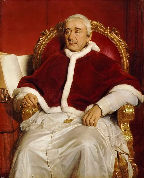 Portrait of Pope Gregory XVI (1765-1846). Artist: Delaroche, Paul Hippolyte (1797-1856)