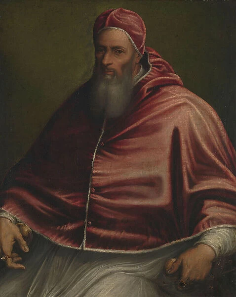 Portrait of Pope Julius III (1478-1555), c. 1550. Creator: Siciolante da Sermoneta, Girolamo (1521-c. 1580)