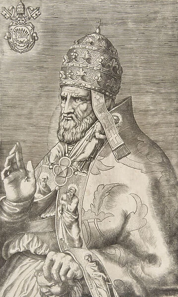 Portrait of Pope Marcellus II, right hand raised facing left, ca. 1555