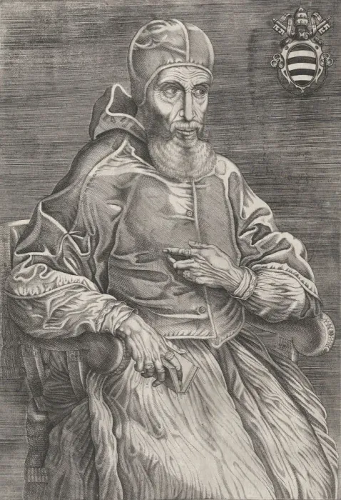 Framed Print : Portrait of Pope Paulus IV, 1530-66. 1530-66. Creator: Nicolas Beatrizet Framed Print : Portrait of Pope Paulus IV, 1530-66. 1530-66. Creator: Nicolas Beatrizet