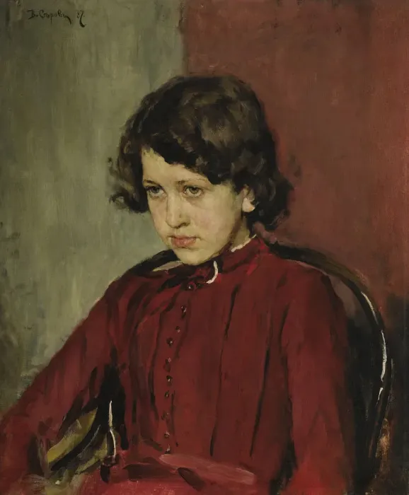 Framed Print : Portrait of Praskovia Anatolievna Mamontova, 1887. Artist: Serov, Valentin Alexandrovich (1865-1911)