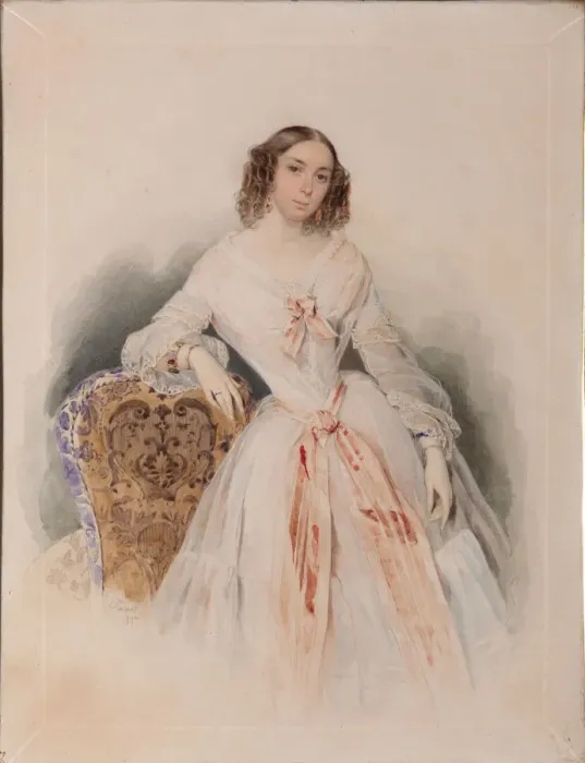 Framed Print : Portrait of Praskovia Nikolaevna Ryumina (1821-1897), 1847. Artist: Sokolov, Pyotr Fyodorovich (1791-1848) Framed Print : Portrait of Praskovia Nikolaevna Ryumina (1821-1897), 1847. Artist: Sokolov, Pyotr Fyodorovich (1791-1848)