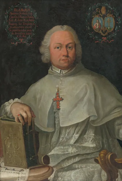 Framed Print : Portrait of Prelate Andrej Sauberer, 1766. Creator: Johann Lucas Kracker Framed Print : Portrait of Prelate Andrej Sauberer, 1766. Creator: Johann Lucas Kracker
