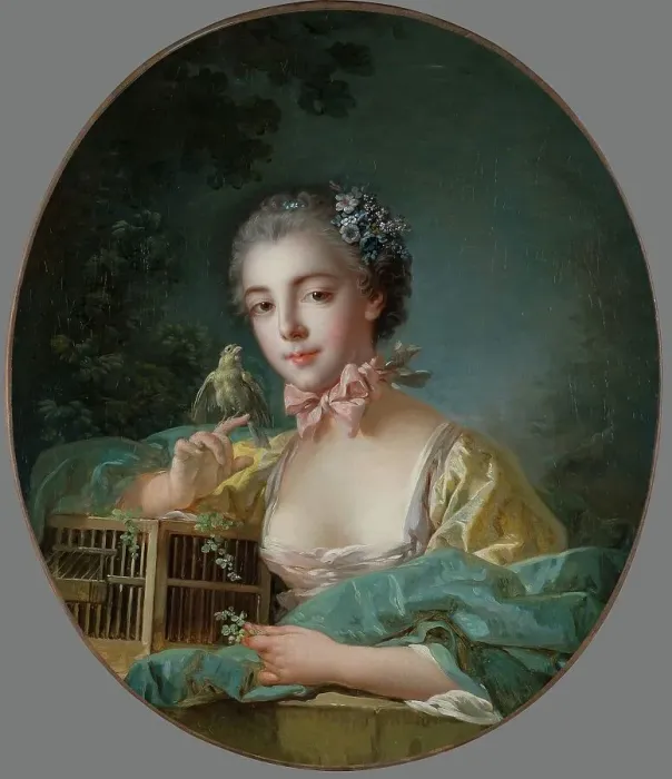 Framed Print : Portrait présumé de Marie-Emilie Baudouin, fille du peintre, c.1758 — 1760. Creator: Francois Boucher Framed Print : Portrait présumé de Marie-Emilie Baudouin, fille du peintre, c.1758 — 1760. Creator: Francois Boucher