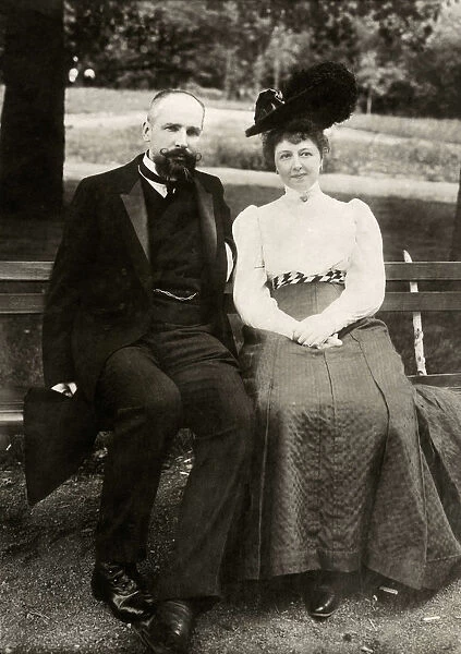 Portrait of the Prime Minister of Imperial Russia Pyotr Stolypin with his wife, 1910