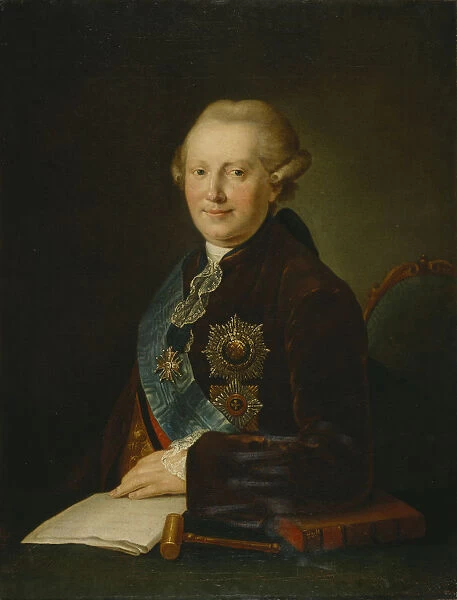 Portrait of Prince Alexander Alexeyevich Vyazemsky (1727-1793), 1780s. Artist: Miropolsky, Leonty Semyonovich (1749-1819)