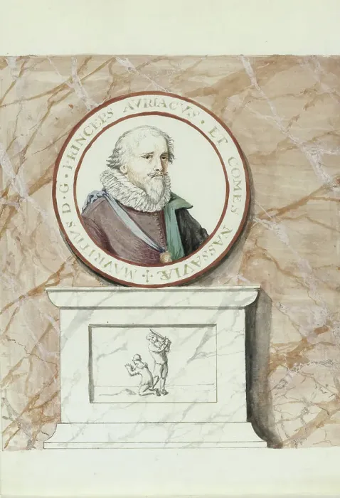 Framed Print : Portrait of Prince Maurits, 1710-1720. Creator: Anon
