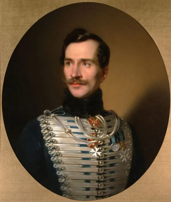Framed Print : Portrait of Prince Mikhail Fyodorovich Golitsyn (1800-1873), Early 1840s. Artist: Kozina, Sandor (1808-1873) Framed Print : Portrait of Prince Mikhail Fyodorovich Golitsyn (1800-1873), Early 1840s. Artist: Kozina, Sandor (1808-1873)