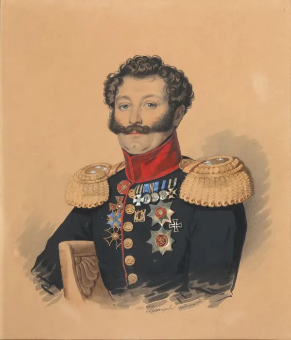 Framed Print : Portrait of Prince Stepan Alexandrovich Khilkov (1785-1854), after 1832. Creator: Hampeln Framed Print : Portrait of Prince Stepan Alexandrovich Khilkov (1785-1854), after 1832. Creator: Hampeln