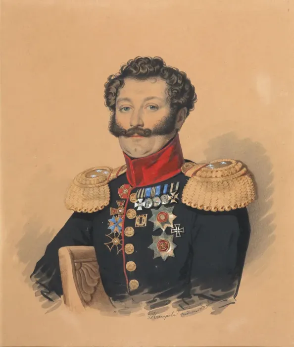 Framed Print : Portrait of Prince Stepan Alexandrovich Khilkov (1785-1854), after 1832. Creator: Hampeln Framed Print : Portrait of Prince Stepan Alexandrovich Khilkov (1785-1854), after 1832. Creator: Hampeln