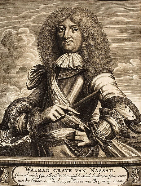 Portrait of Prince Walrad of Nassau-Usingen (1635-1702) (From: Schauplatz des Krieges), 1675