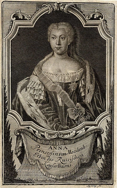 Portrait of Princess Anna Leopoldovna (1718-1746), tsars Ivan VI mother, 1739. Artist: Sysang, Johann Christoph (1703-1757)