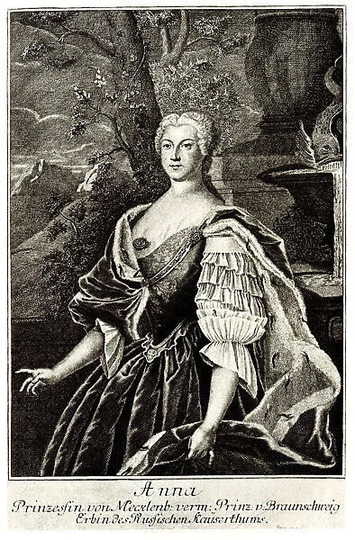 Portrait of Princess Anna Leopoldovna (1718-1746), tsars Ivan VI mother. Artist: Anonymous
